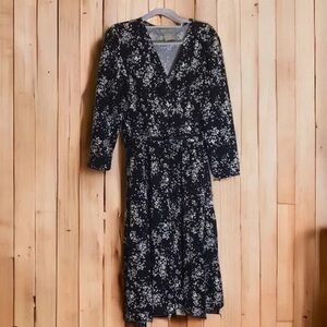 Lark + Grey | Faux Wrap Dress Plus Size 2X Black Floral